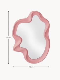 Wandspiegel Ire in organischer Form, Spiegelfläche: Spiegelglas, Rahmen: Mitteldichte Holzfaserpla, Hellrosa, B 46 x H 59 cm