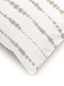 Perkálové oboustranné povlečení z organické bavlny Remi, Béžová, bílá, 140 x 200 cm + 1 polštář 80 x 80 cm