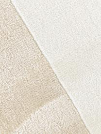 Handgeweven viscose vloerkleed Wavy met golvende rand, Beige, B 80 x L 150 cm (maat XS)