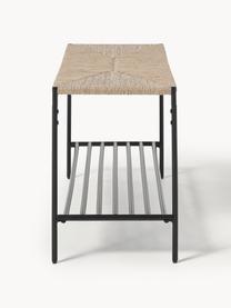 Banco June, Estructura: metal con pintura en polv, Asiento: yute, madera contrachapad, Negro, beige, An 90 x Al 46 cm