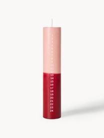 Bougie de l'Avent Duo, Stéarine pure, Rouge, rose pâle, Ø 5 x haut. 25 cm