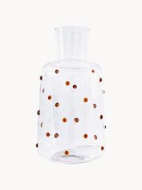 Mundgeblasene Karaffe Nob aus Borosilikatglas, 2 L, Borosilikatglas, mundgeblasen, Transparent, Braun, 2 L