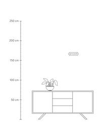 Wandbord Kitchen, Metaal, met motieffolie bekleed, Wit, zwart, 26 x 8 cm