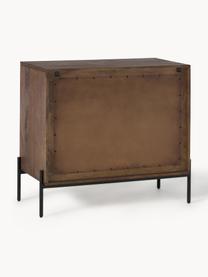 Credenza con intreccio viennese Vienna, Piedini: metallo verniciato a polv, Legno di mango, Larg. 90 x Alt. 77 cm