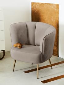 Fauteuil cocktail velours taupe Louise, Velours taupe, larg. 76 x prof. 75 cm