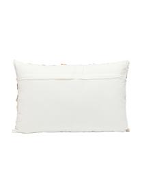 Coussin rectangulaire ethnique Ethno Eye, Blanc, beige, bleu, larg. 35 x long. 55 cm