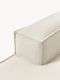 Chaise longue module Lennon, Bekleding: 100% polyester De slijtva, Frame: massief grenenhout, FSC-g, Poten: kunststof, Geweven stof gebroken wit, B 150 x D 119 cm, rugleuning rechts