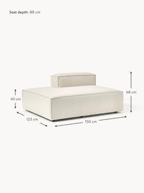 Diván modular Lennon, Tapizado: 100% poliéster Alta resis, Estructura: madera contrachapada de p, Patas: plástico Este producto es, Tejido blanco Off White, An 150 x F 123 cm, respaldo derecho