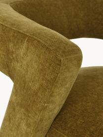 Fluwelen loungefauteuil Jagger, Bekleding: fluweel (100 % polyester), Frame: MDF, grenenhout, Fluweel olijfgroen, B 73 x D 74 cm