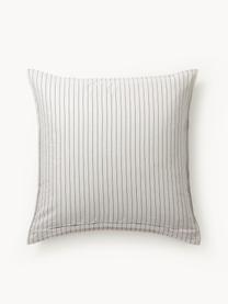 Karierter Flanell-Wendekopfkissenbezug Noelle aus Baumwolle, Webart: Flanell, Off-White, Grau, B 40 x L 80 cm