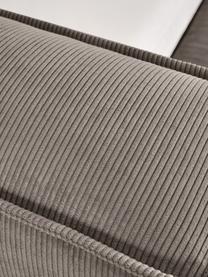 Cama tapizada en pana Lennon, con espacio de almacenamiento, Tapizado: pana (98% poliéster, 2% p, Estructura: madera de pino maciza con, Patas: madera con certificado FS, Pana gris pardo, An 180 x L 200 cm