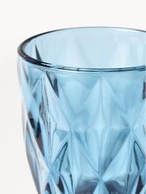 Vasos con patrón texturizado Colorado, 4 uds., Vidrio, Azul, transparente, Ø 8 x Al 10 cm, 260 ml