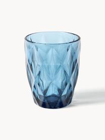 Wassergläser Colorado mit Strukturmuster, 4 Stück, Glas, Blau, Ø 8 x H 10 cm, 260 ml
