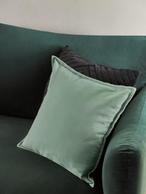 Housse de coussin en coton vert sauge Mads, 100 % coton, Vert sauge, larg. 50 x long. 50 cm