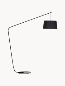 Grosse Design Bogenlampe Lobby, Lampenschirm: Textil, Schwarz, H 200 cm