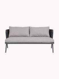 Sofa ogrodowa Harlow (2-osobowa), Tapicerka: 100% polipropylen, Stelaż: aluminium malowane proszk, Jasnoszara tkanina, antracytowy, S 165 x G 77 cm