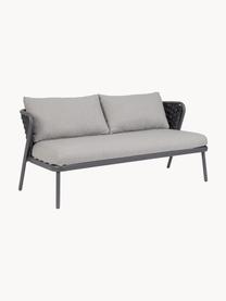 Sofa ogrodowa Harlow (2-osobowa), Tapicerka: 100% polipropylen, Stelaż: aluminium malowane proszk, Jasnoszara tkanina, antracytowy, S 165 x G 77 cm