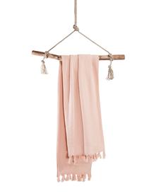 Fouta Soft Cotton, Reverso: afelpado, Rosa, blanco, An 100 x L 180 cm