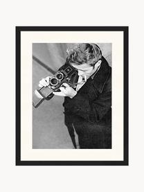 Photographie encadrée James Dean with Camera, Noir, blanc cassé, larg. 33 x haut. 43 cm