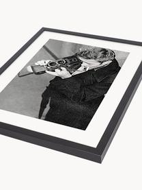 Fotografia v ráme James Dean with Camera, Čierna, lomená biela, Š 33 x V 43 cm
