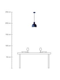 Lámpara de techo pequeña de cerámica Caxixi, Pantalla: cerámica, Anclaje: cerámica, Cable: cubierto en tela, Azul, Ø 22 x Al 27 cm