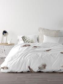 Housse de couette en coton Light, Blanc, gris, brun, larg. 240 x long. 220 cm