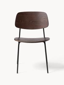 Sedie in legno Nadja 2 pz, Seduta: multistrato con finitura , Gambe: metallo verniciato a polv, Legno scuro, Larg. 50 x Prof. 53 cm