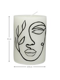 Bougie décorative Face, Cire, Blanc, noir, Ø 8 x haut. 10 cm