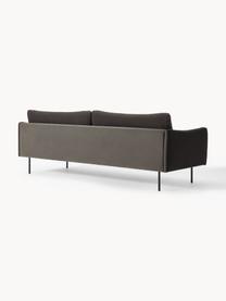 Samt-Sofa Moby (3-Sitzer), Bezug: Samt (Hochwertiger Polyes, Gestell: Massives Kiefernholz, Füße: Metall, pulverbeschichtet, Samt Taupe, B 220 x T 95 cm