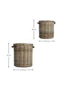 XL Pflanzkorb-Set Alexia, 2-tlg., Rattan, Braun, Set mit verschiedenen Größen