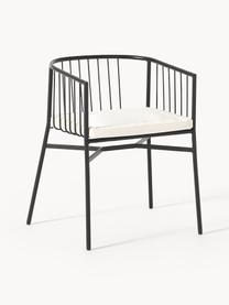 Chaise de jardin à accoudoirs Connor, Noir, blanc cassé, larg. 58 x prof. 55 cm