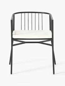 Záhradná stolička s opierkami Connor, Čierna, lomená biela, Š 58 x H 55 cm
