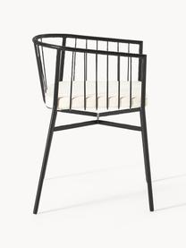 Chaise de jardin à accoudoirs Connor, Noir, blanc cassé, larg. 58 x prof. 55 cm