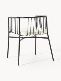 Chaise de jardin à accoudoirs Connor, Noir, blanc cassé, larg. 58 x prof. 55 cm