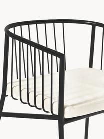 Chaise de jardin à accoudoirs Connor, Noir, blanc cassé, larg. 58 x prof. 55 cm