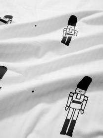 Flanelová obojstranná obliečka na prikrývku s motívom luskáčika Noan, Čierna, biela, Š 200 x D 200 cm