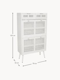 Meuble à chaussures rustique Cayetana, Blanc, larg. 70 x haut. 120 cm