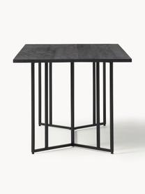 Mesa de comedor de madera de mango Luca, tamaños diferentes, Tablero: madera de mango, Estructura: metal, plástico, Madera de mango pintado, negro, An 160 x F 90 cm