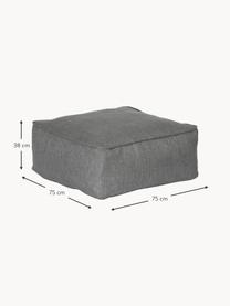 Pouf da esterno Grow, Rivestimento: 100% poliestere, resisten, Tessuto grigio scuro, Larg. 75 x Alt. 38 cm