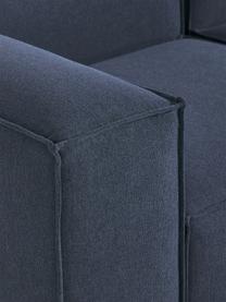 Canapé d'angle modulable 4 places avec pouf Lennon, Tissu bleu foncé, larg. 327 x prof. 207 cm