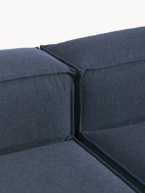 Modulares Sofa Lennon (4-Sitzer) mit Hocker, Bezug: 100 % Polyester Der strap, Gestell: Massives Kiefernholz, Spe, Füße: Kunststoff Dieses Produkt, Webstoff Dunkelblau, B 327 x T 207 cm