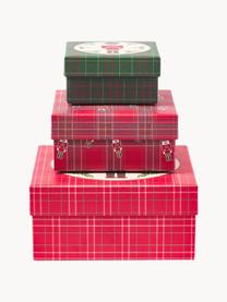 Geschenkboxen-Set Nussknacker, 3-tlg., Papier, Rot, Dunkelgrün, Set mit verschiedenen Größen