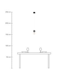 Kleine Pendelleuchte Zero aus Glas und Beton, Lampenschirm: Terrazzo, Opalglas, Baldachin: Aluminium, beschichtet, Weiß, Grau, Ø 10 x H 20 cm