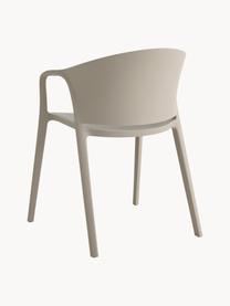 Kunststoffen armstoelen Monti, 2 stuks, Kunststof, Beige, B 56 x D 54 cm