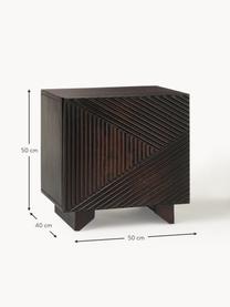 Table de chevet en bois de manguier Louis, Manguier massif, laqué, Manguier, larg. 50 x haut. 50 cm