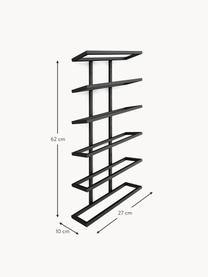 Wand-Weinregal Vinia, für 6 Flaschen, Stahl, pulverbechichtet, Schwarz, B 27 x H 62 cm