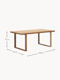 Tuintafel Canadell van teakhout, 180 x 90 cm, 100% teakhout, Teakhout, B 180 x D 90 cm