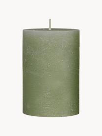Ručně vyrobená sloupová svíčka Rustic, Parafín, Zelená, Ø 7 cm, V 10 cm