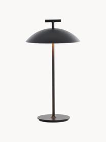 Lampada da tavolo portatile a LED con luce regolabile Mini Geen-A, Poliestere, verniciato a polvere, Nero, Ø 20 x Alt. 36 cm