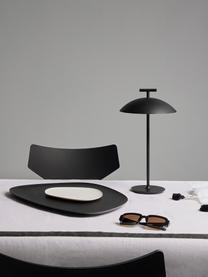 Prenosná dizajnová stolová LED lampa Mini Geen-A, Polyester, práškový náter, Čierna, Ø 20 x V 36 cm